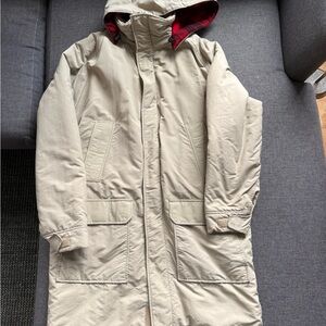 Lands' End Beige Hooded Winter Jacket